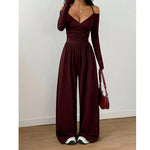 Women's Wide Leg V Neck Jumpsuit