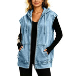 Women's Oversized Hooded Denim Gilet