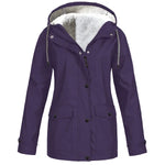Women's Plush Lined Hooded Winter Jacket