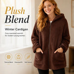Women's Plush Hooded Zip Cardigan