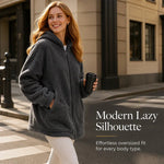 Women's Plush Hooded Zip Cardigan