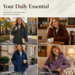 Women's Plush Hooded Zip Cardigan