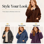 Women's Plush Hooded Zip Cardigan