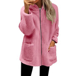 Women's Plush Hooded Zip Cardigan
