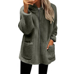Women's Plush Hooded Zip Cardigan