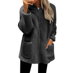 Women's Plush Hooded Zip Cardigan