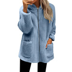Women's Plush Hooded Zip Cardigan