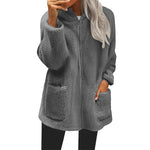 Women's Plush Hooded Zip Cardigan