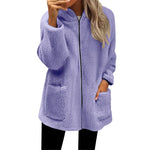 Women's Plush Hooded Zip Cardigan