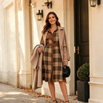 Women's Belted Check Shirt Dress
