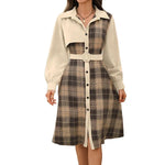 Women's Belted Check Shirt Dress