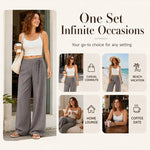 Women's Striped Wide Leg Trousers