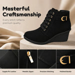 Women's Side Zip Wedge Ankle Boots