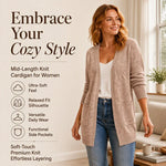 Women's Textured Open Front Cardigan