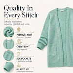 Women's Textured Open Front Cardigan