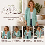 Women's Textured Open Front Cardigan