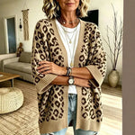 Women's Leopard Print Open Front Cardigan