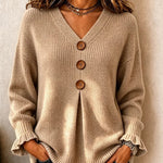 Women's Textured V-Neck Knit Jumper