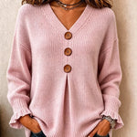Women's Textured V-Neck Knit Jumper