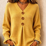 Women's Textured V-Neck Knit Jumper