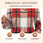 Women's Plaid Drawstring Hooded Top