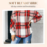 Women's Plaid Drawstring Hooded Top