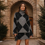 Women's Argyle Knit Jumper & Skirt Set