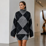 Women's Argyle Knit Jumper & Skirt Set