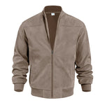 Men's Textured Zip-Up Bomber Jacket