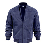 Men's Textured Zip-Up Bomber Jacket