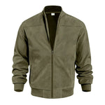 Men's Textured Zip-Up Bomber Jacket