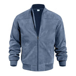 Men's Textured Zip-Up Bomber Jacket