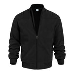 Men's Textured Zip-Up Bomber Jacket