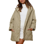 Women's Diamond Quilted Hooded Coat