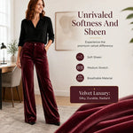 Women's Velvet Wide Leg Trousers
