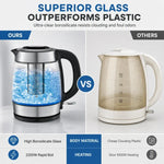 2L Glass Electric Kettle with Tea Infuser