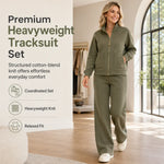 Women's Zip-Up Wide Leg Two Piece Set