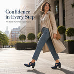 Women's Cross Strap Chunky Heel Shoes