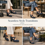 Women's Cross Strap Chunky Heel Shoes