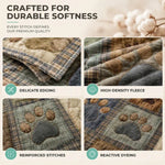 Paw Print Cosy Flannel Blanket