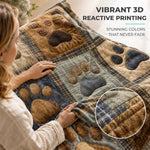 Paw Print Cosy Flannel Blanket