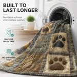 Paw Print Cosy Flannel Blanket