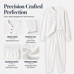 Women's Relaxed Button Neck Two Piece Set