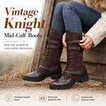Women's Buckle Detail Mid-Calf Boots