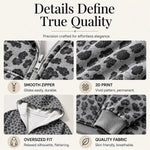 Women's Leopard Print Zip-Up Hoodie