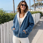 Women's Leopard Print Zip-Up Hoodie