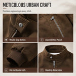 Men's Suede-Look Relaxed Bomber Jacket