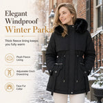 Women's Faux Fur Trim Padded Parka