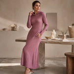 Women's Ribbed Hooded Maxi Dress