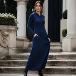 Women's Ribbed Hooded Maxi Dress